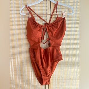 NWOT SIZE L Rust Orange One-Piece Swimsuit ( no tags)